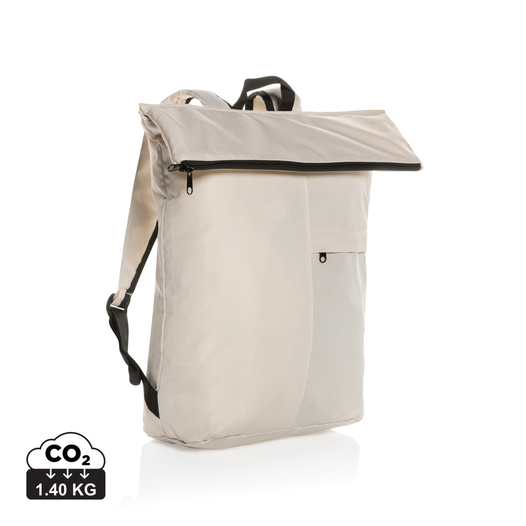 Sac à dos pliable à personnaliser en rPET Dillon Blanc cassé